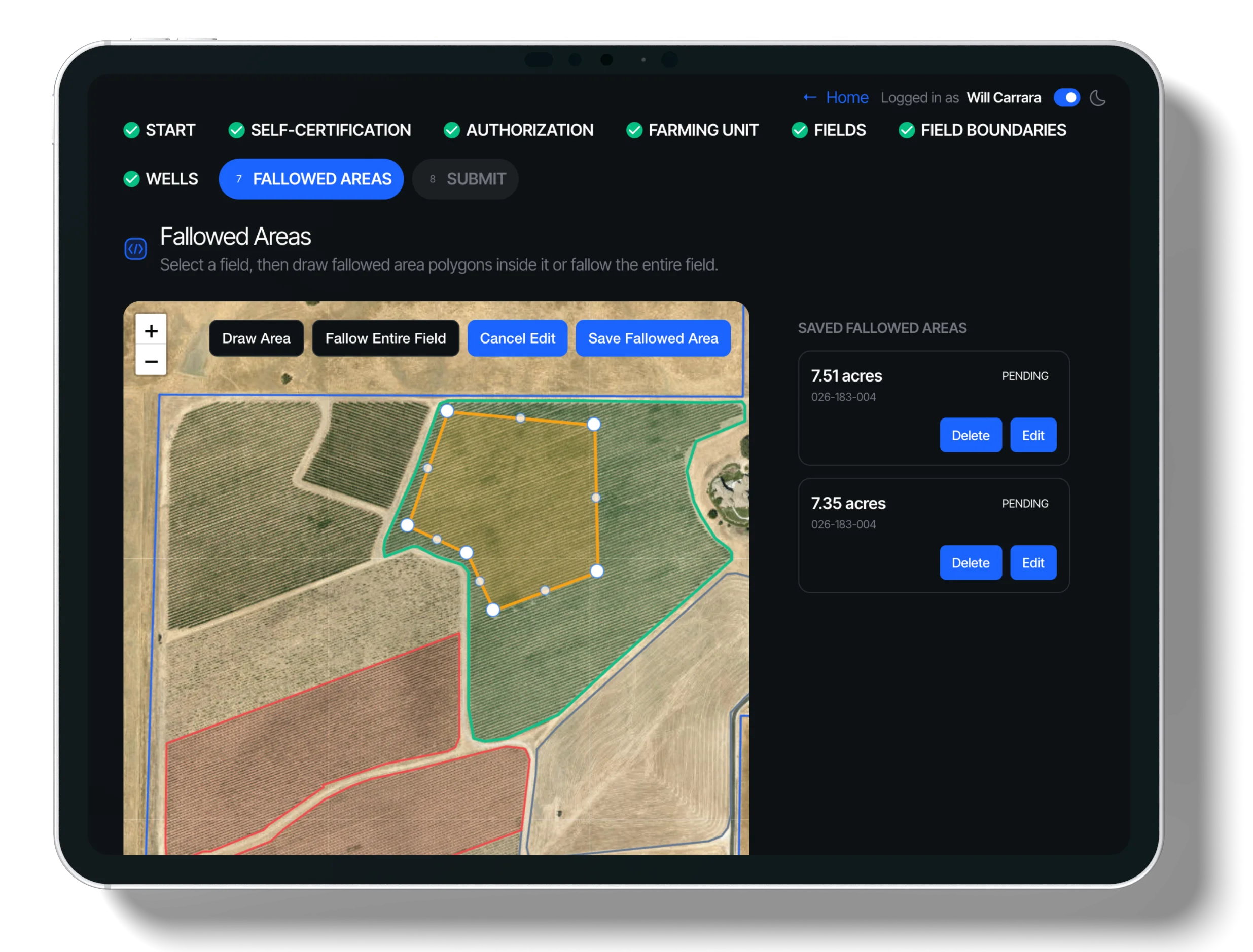Step 7: Fallowed Areas screenshot